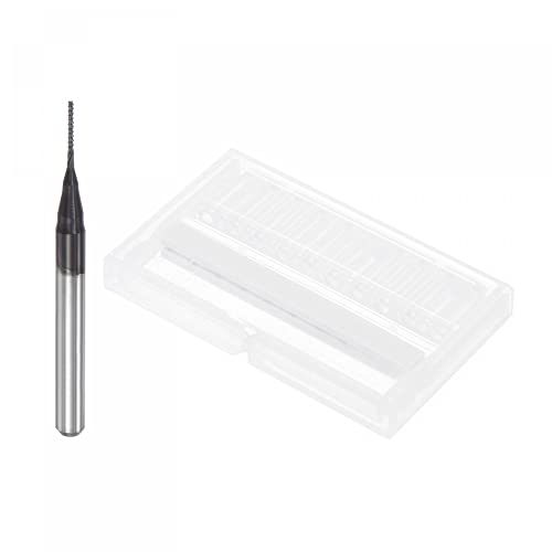 Image of uxcell End Mill CNC Router Bits, 0.7mm x 5.5mm 1 /8 inch Shank Diamond Film Coated Carbide Engraving Bit Milling Cutter Right Hand for PCB Plastic Fiber Wood 10pcs