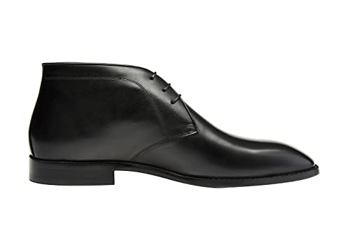 Image of Santimon Men's Chukka Boots Leather Lace Up Classic Ankle Boots Business Casual Desert Boot