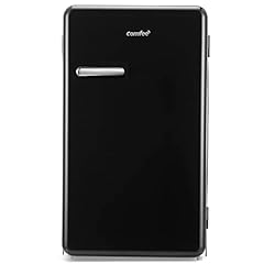 COMFEE' RCD93DKRT1(E) 93L frigorifero piccolo mono porta, design Retrò, Altezza 83,5 cm, 107 kWh/anno, temperatura regolabile, piedini regolabili, basso rumore, adatto per casa e ufficio | Nero
