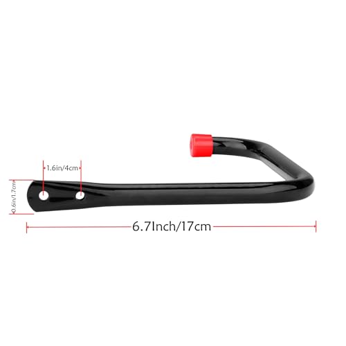 Moundnaik 8 Stück Robuste Garagen-Aufbewahrungshaken, 17cm Wandhaken Leiterhaken für Gartenwerkzeug, Fahrrad, Stuhl, Schlauch, Außen- oder Innenbereich (Schwarz + Rot, 17cm x 17cm)