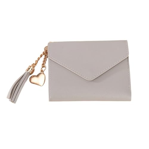 Solid Color Short Card Holder Simple And Versatile Coin Purse(Lightgray)