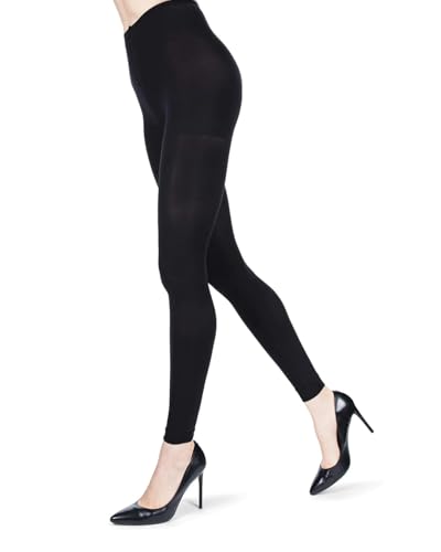 MeMoi Control Top Footless Tights for Women, Comfortable Control Top Tights, 90 Denier - Sizes Small to Q2