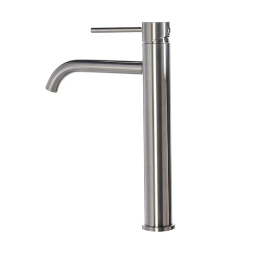 Robinet de lavabo de salle de bain or brossé mitigeur eau chaude et froide monotrou