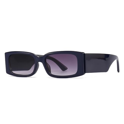 Lunettes de soleil rectangulaires femme rétro à verres transparents UV400