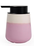 Autumnlife Seifenspender Keramik Spülmittelspender Rosa, 350ml Nachfüllbar Seifenspender mit Gro...