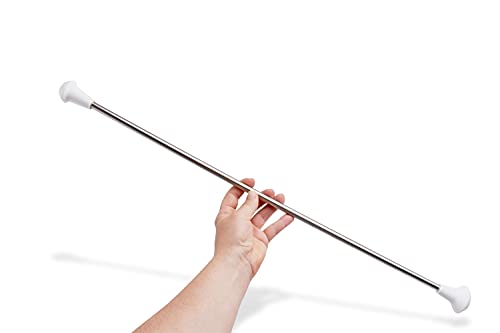 Bounec 22-inch Twirling and Marching Baton - Standard Stainless Steel Mini Shaft Rod with Rubberized Tips - Complete with 1 Dance Ribbon Streamer (22 in) - Thumbnail 3