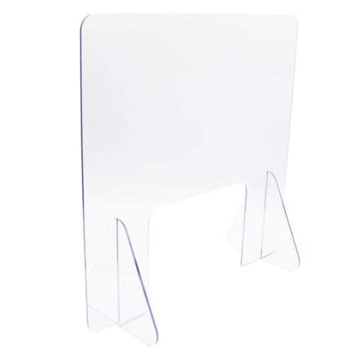 JOINPAYA Mampara de Escritorio Transparente de Acrílico 40X40 CM Protector contra Estornudos Portátil Abertura Inferior para Oficina y Mostrador Pantalla Protectora Segura y Fácil de