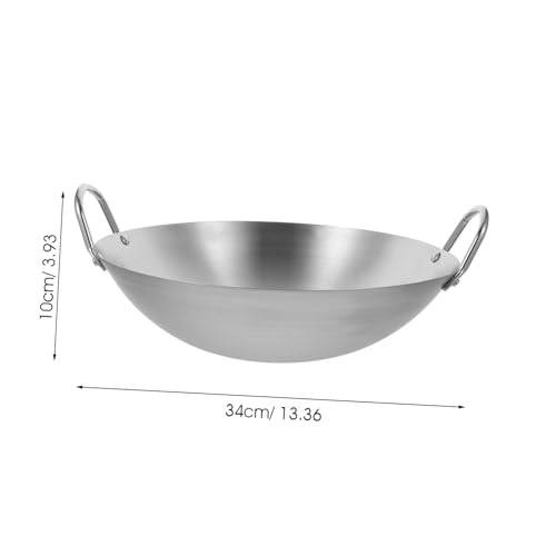 Wok de acero inoxidable reforzado para cocina diaria miniatura 2