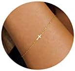 18K Gold Pearl Beaded Chain Bracelets for Women Adjustable Stainless Steel Dainty Thin Gold Box Cuban Twisted Link Chain Bracelet Bridesmaid Jewelry Gifts