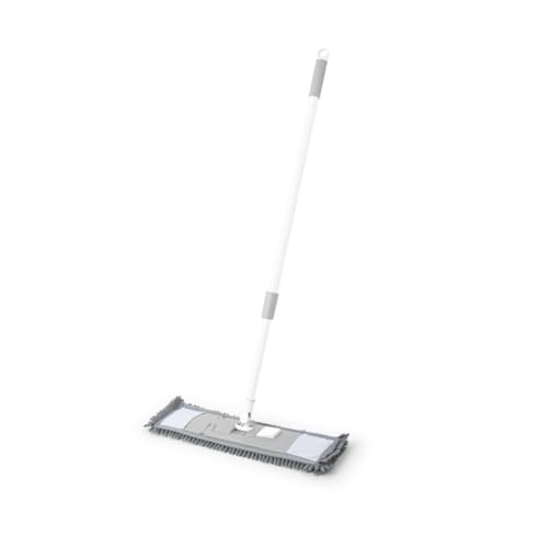 Royalford CleanTech Microfiber 40cm Flat Mop RF12846 with Long Iron Handle 10X Absorbency Professional Cleaning