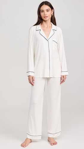 Image of Eberjey Gisele Classic Women's Pajama Set | Long Sleeve Shirt + Long Pants