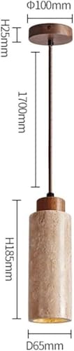 Lampe de plafond cylindrique en travertin pour salle à manger - 7