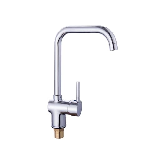 Grifo de cocina de latón cromado con diseño monomando sobre cubierta 2
