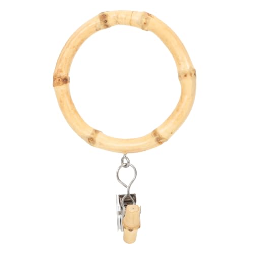 HOODANCOS Eco-Friendly Bamboo Root Hook Drapery Rod Clip No Drill for Bedroom Drapes Decorative Ring