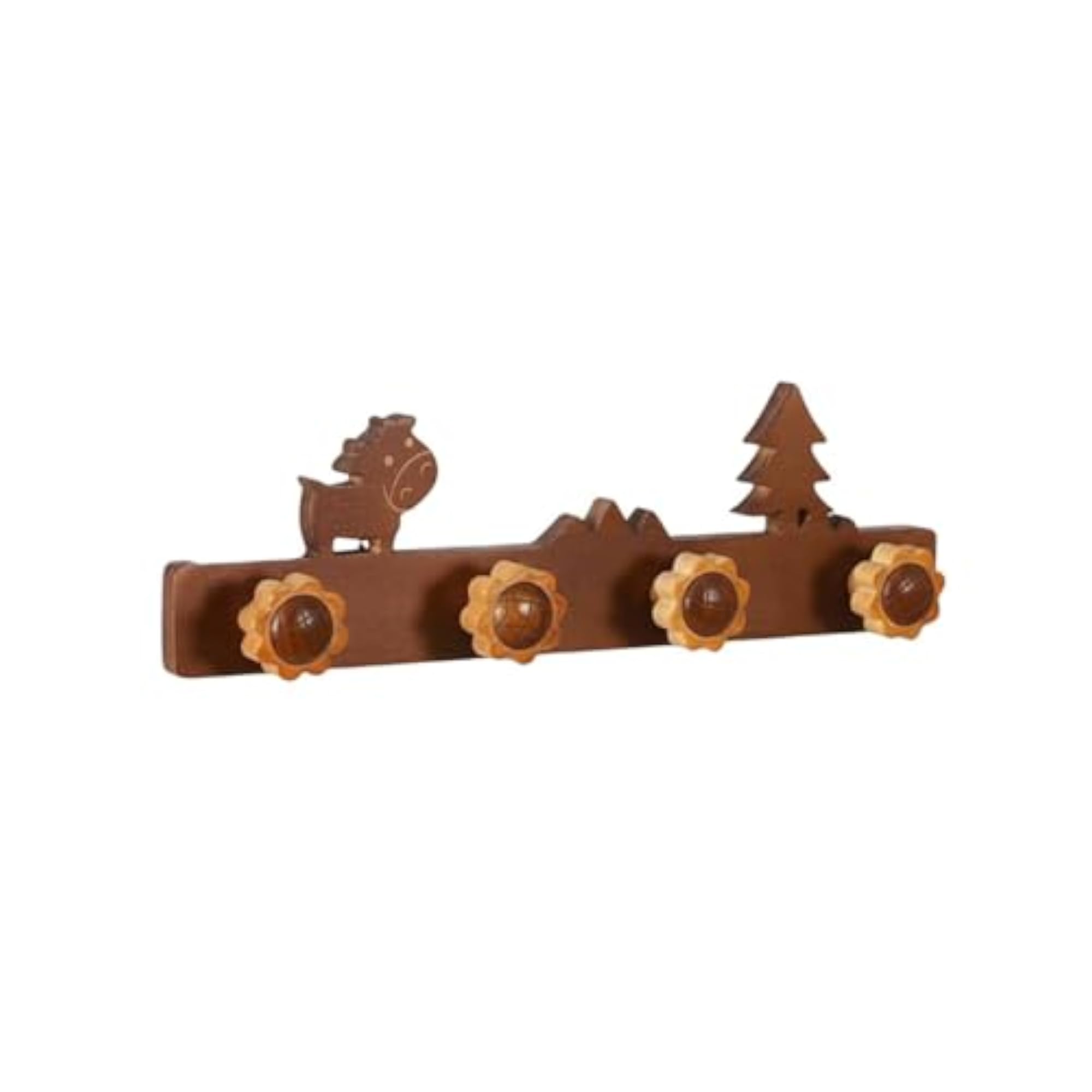 Heavy Duty Decorative Wooden Hook Rack, Wall Mounted
