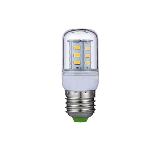 HHF Iluminación del hogar, Lote de 20 Bombillas LED Tipo mazorca pequeñas E27/E14 de 12 V y 24 V, 27 Bombillas LED Tipo mazorca de Alto Brillo 5730SMD(DC12V White,E27)