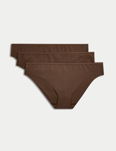 Image of Marks & Spencer Body Flexifit Womens Polyamide Blend Solid Low Rise Brazilian Knicker (Pack of 3)