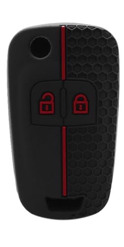 Coques clé voiture Opel Vauxhall Astra Corsa Mokka Meriva silicone rouge