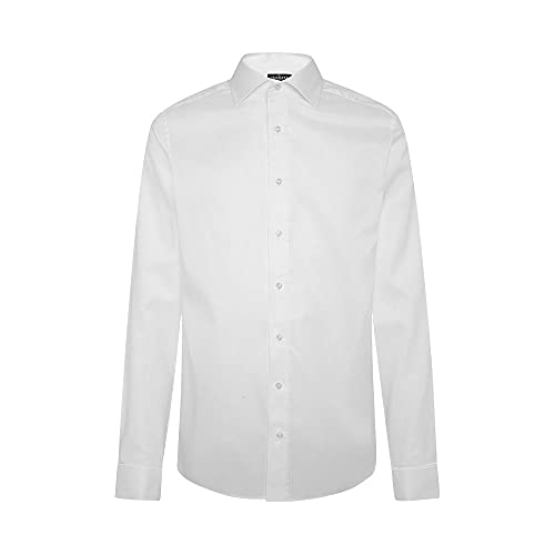 Vestibilità aderente Hackett London Uomo Royal Ox Dc Camicia, Bianco (White 800), 76