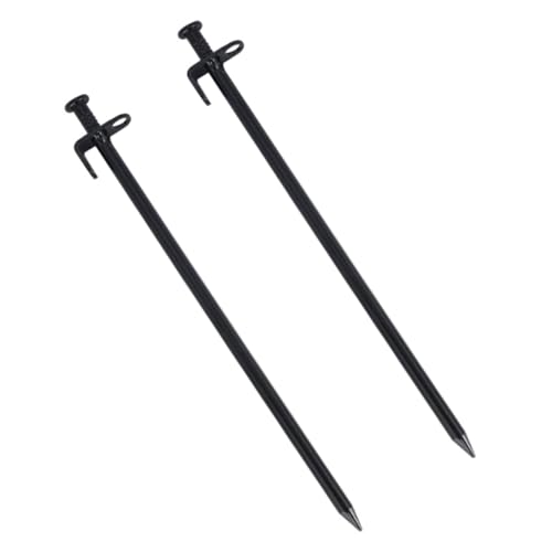 OSOLADY 2pcs Heavy Duty Steel Tent Stakes Sturdy Ground Pegs for Camping Outdoor Activities Easy Installation Hard Soil