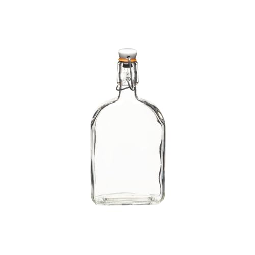 KitchenCraft Home Made Sloe Gin Bottle, 500ml Glass Bottle with Airtight Flip-Top Lid, Ideal for Liqueurs, Vodka, Cordials, Oils, Gift Idea