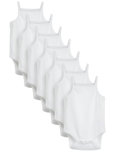 NEXT Bébé Body à bretelles pour bébé, lot de 7 Blanc 9 Mois-12 Mois