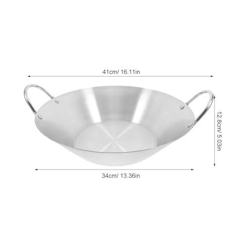 Wok de acero inoxidable 34 cm con doble asa miniatura 2