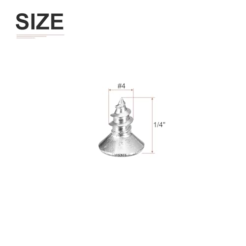 Image of DTGN 200Pcs 4 inch x1 /4 inch Flat Head Wood Screws, Self Tapping Screws Silver