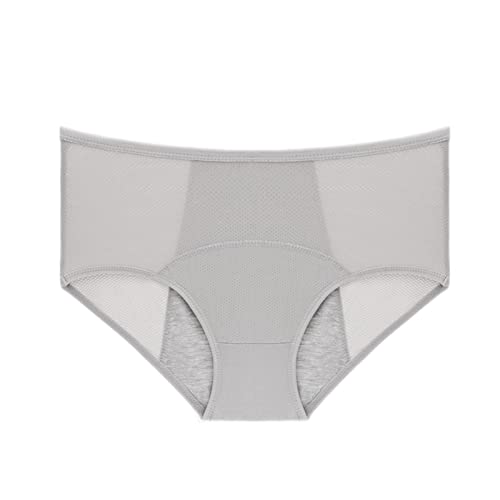 Ropa interior sexy para mujer, ropa interior de algodón a prueba de fugas, ropa interior de noche, bragas menstruales, ropa interior, gris, 5XL