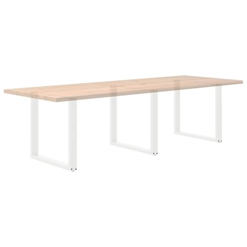 Pied de table basse et repas ajustable blanc en acier en U de 80cm - 8