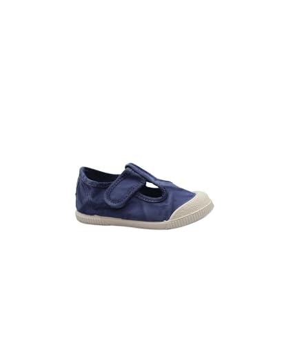 Chaussures bébé Bleu foncé Cienta 451777 en tissu souple pour pieds nus