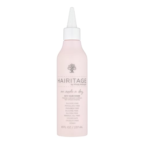 Hairitage Apple Cider Vinegar Shampoo & Scalp Rinse - Cleanses & Conditions for Soft Shiny Color-Safe Hair - Vegan All Hair Types 8 oz.
