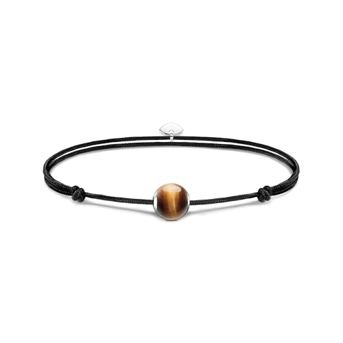 Image of Thomas Sabo Women Bracelet Karma Secret with Brown Tiger's Eye Bead 925 Sterling Silver, Nylon A2106-045-2