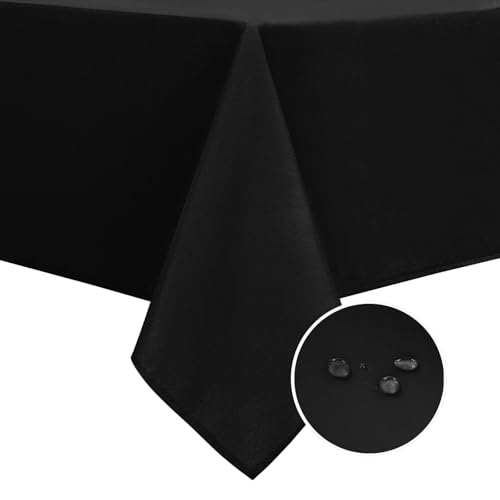 DWCN Black Square Tablecloth - 54 x 54 Inch - Waterproof Stain and Wrinkle Resistant Washable Table Cloth, Decorative Fabric Table Cover for Card Table Dining Room Party and Outdoor Use by DWCN - Used condition - US$8.60