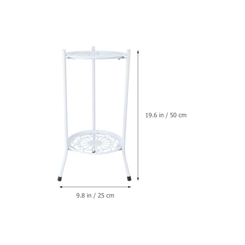 Support pour plantes en métal blanc à double couche Uonlytech