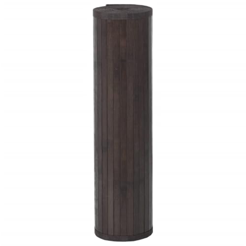 Alfombra de bambú rectangular marrón oscuro de 60 x 1000 cm con base antideslizante para pasillo 4