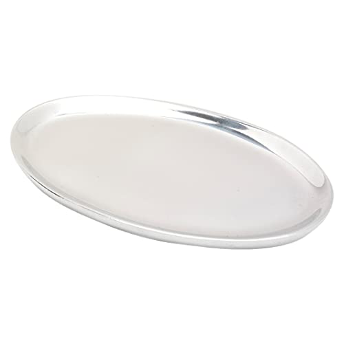 NKlaus Plato de Vela Oval 17x10cm Aluminio Pulido platillo decoración de Mesa Superficie Lisa 10376