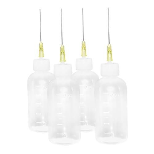 SUPVOX Botella Dispensadora De Aceite con Punta De Precisión 4unids Botella De Pegamento Artesanal Cuentagotas Portátil para Reptiles Juego De Vías