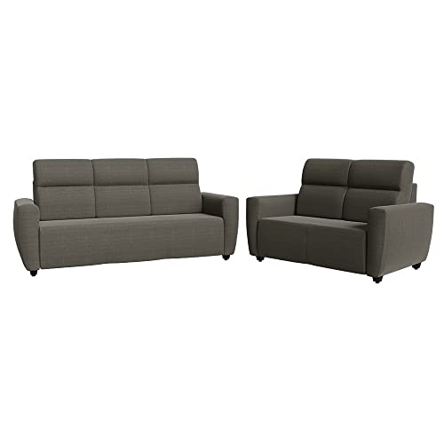 Image of Wakefit Sofa Set | 3 Year Warranty | Sofa 5 Seater, 5 Seater Sofa for Living Room, Wooden Sofa Set, Sofa Set 3+2 Seater - Belize(Omega : Grey)