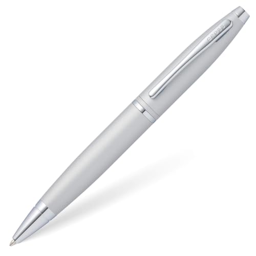 Image of Cross Calais Satin Chrome Refillable Ballpoint Pen - Medium Point, Black Ink, Smooth Writing, Presented in a Luxury Gift Box