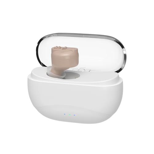 Invisible Rechargeable Hearing Amplifier for Adults - In-Ear Sound Enhancer with Noise Reduction & HD Voice Clarity, 30Hr Battery Life, Lightweight Comfort Fit (One-Button Control, Single Ear Use)