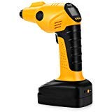 Cordless Rechargeable Tire Inflator Portable Battery Air Compressor Pump, Digital Backlit LCD Tire Pressure Gauge, Impressive Function by Auto-Stop | 150PSI| 12V-10A| 55L/Min| AC&DC| Flashlight