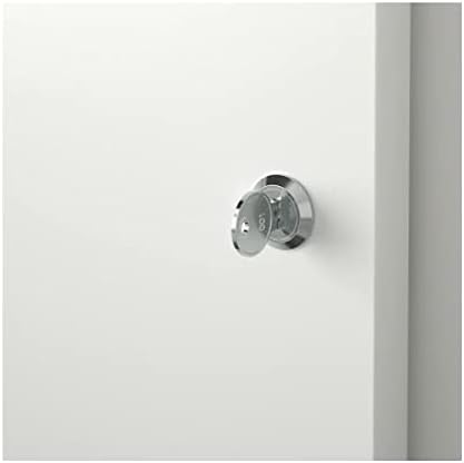 Close-up of IKEA TROTTEN Cabinet lock mechanism