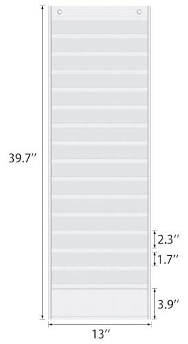 Jercecy 15+1 Pockets Daily Schedule Pocket Chart with 24 Double Sided Cards, Visual Classroom Schedule Pocket Chart, School Teachers Supplies for Classroom, Boho White - Image 3