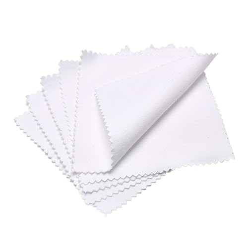 UALXPAO Paño de Limpieza de Plata, paño for pulir Joyas, paño de Limpieza de Doble Cara for Herramientas de joyería de Plata y Oro para Joyas, Piezas Decorativas(10x10cm 30Pcs White)