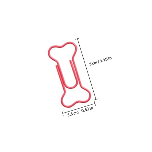 Lurrose 50 Bunte Knochen Büroklammern aus Metall Mittlere Clips für Büro Schule und Haushalt Kreative Lesezeichen mit Lustigem Hunde Design
