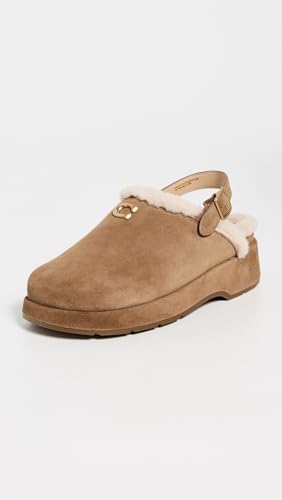 COACH Women’s Sculpted C Suede Shearling Platform Clogs