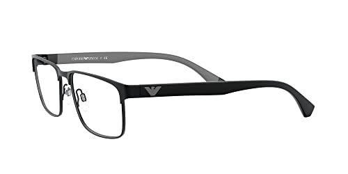 Emporio Armani Óculos de sol masculinos retangulares EA1105, preto fosco, lentes demo, 56 mm, Preto