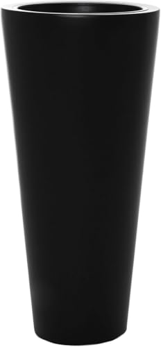 VIVANNO Pflanzkübel Blumenkübel Pflanzgefäß Fiberglas anthrazit Rondo Classico - 80 x 38 cm