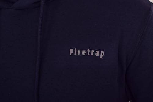 Firetrap Essential Mens Fleece Tracksuit Classic Hooded Pullover Sweatshirt with Jogging Bottoms, Sweatpants Joggers, Zip Side Pockets - Tracksuit Mens Full Set Navy S - Image 6